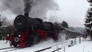 preview picture of video 'Fantastic Steam Show With 52 7596 Dampflok Sonderfahrt Steam Train Movie'