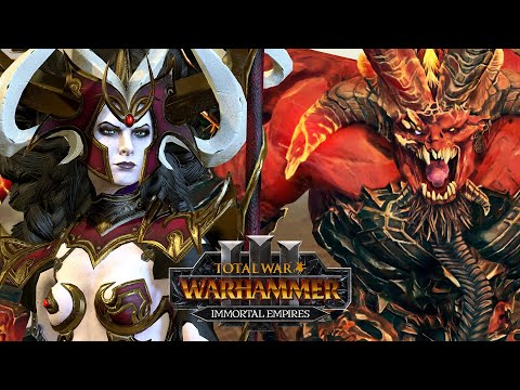 Death Star - Khorne vs Dark Elves // Total War: WARHAMMER 3