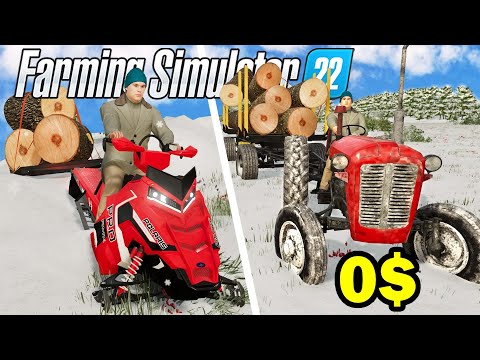 Start with $0 in winter on No Man's Land - Farming Simulator 22 🚜