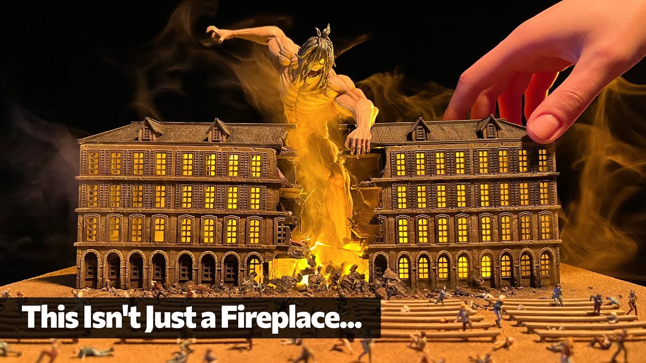 Attack on Titan Diorama: Realistic Fire Effect Using a Regular Fireplace! / Tripo Studio
