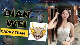 Dian wei Honor of kings agresif gameplay / pakai build ini di gank gak bisa mati !!