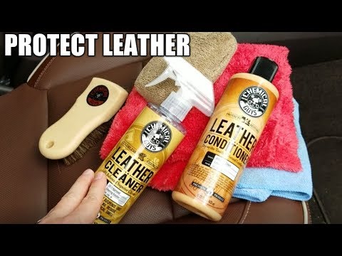 chemical guys leather cleaner and leather condition test