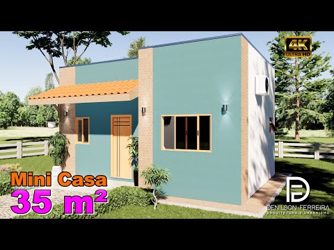 135 - Mini Casa de 35 m² -  | Tiny House | Quitinete | Loft | Small House | PROJETO MODERNO E BARATO