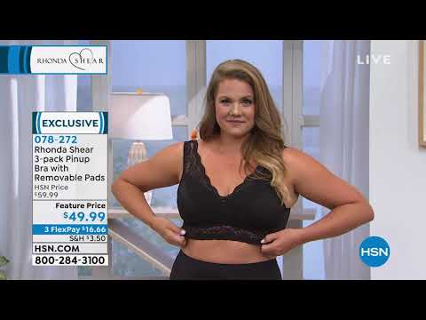 Rhonda Shear 3pack Pinup Bra with Removable Pads