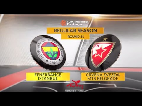 EuroLeague Highlights RS Round 11: Fenerbahce Istanbul 87-72 Crvena Zvezda mts Belgrade