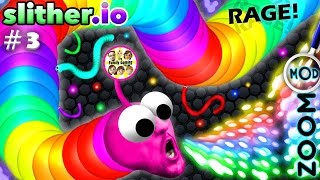 SLITHER.io #3: Epic RAGE Rages EPICALLY w/ RED FACE FGTEEV Duddy!  #ZOOM #MOD #OMG #DOINK #MAGNET