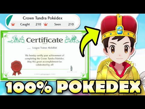 100% Pokedex Rewards for Crown Tundra + ALL 210 FULL POKEDEX in Pokemon Sword & Shield!