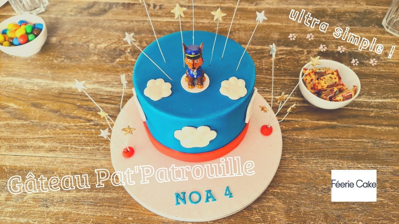 Gâteau Pat'Patrouille décoré pour débutant, tutoriel ultra facile et rapide