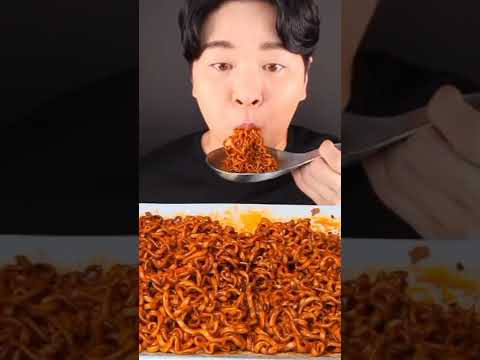 ASMR MUKBANG | SPICY BLACK BEAN NOODLE & FRIED CHICKEN 🍗 SPAM CHEESE BALLS EATING