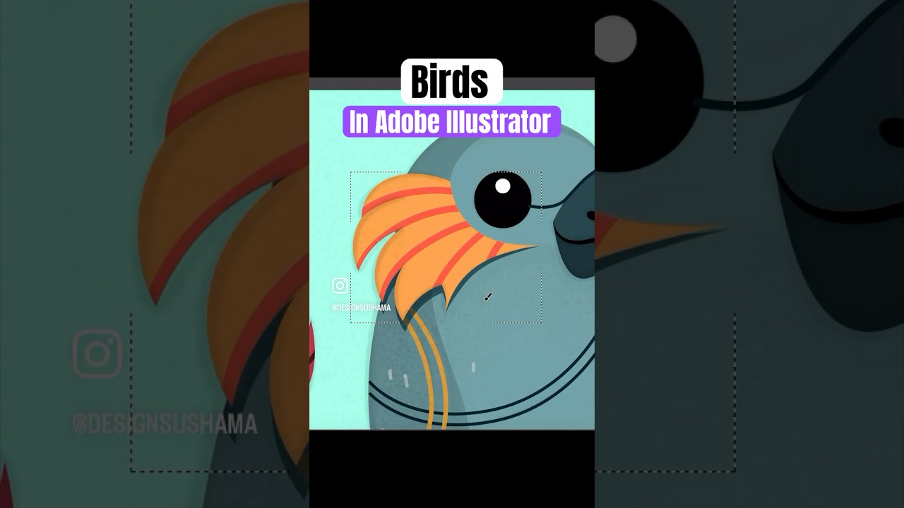 Digital vector illustration process of birds on a tree! #adobeillustrator #vectortutorials #art