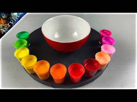 Multi Color Acrylic Pouring  - Amazing Abstract Painting / Spinning Wheel