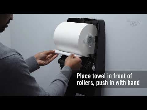 Titan® Bold Smooth-Cut Roll Towel Dispenser - How To Load