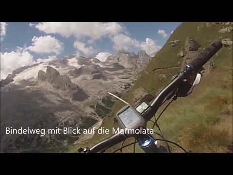 MTB Bindelweg mit Blick auf die Marmolata