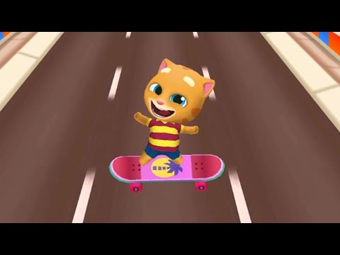 Talking Tom Gold Run Short Gameplay #15 - Crazy Skateboard Chase