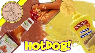 Make Mustard & Ketchup Slime - Will It Slime? Ketchup & Mustard - Bonus Hotdog!