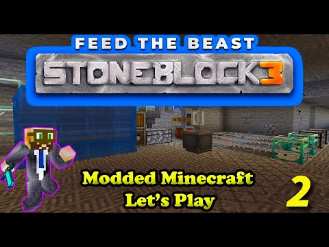 Create!  Waterwheels, milling, washing, and haunting!  Stoneblock 3 Let's Play - Episode 2