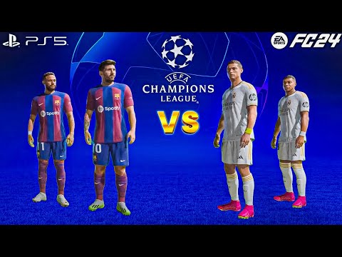 FC 24😱| Ronaldo & Mbappe vs Messi & Neymar | FC BARCELONA VS REAL MADRID - UCL FINAL!