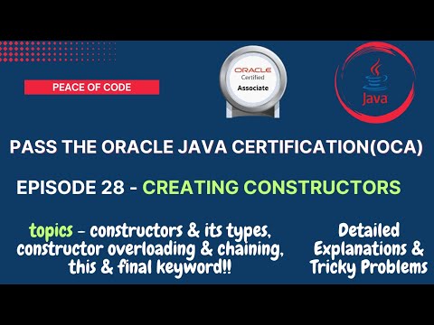 Java Certification Oca Creating Constructors All Concepts Questions Javatutorial Oca Java