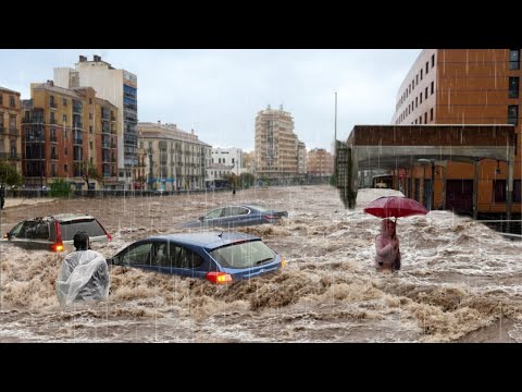 5 Minutes Ago. Valencia, Spain Sinks! Floods and Storms Sweep Carcaixent, Valencia