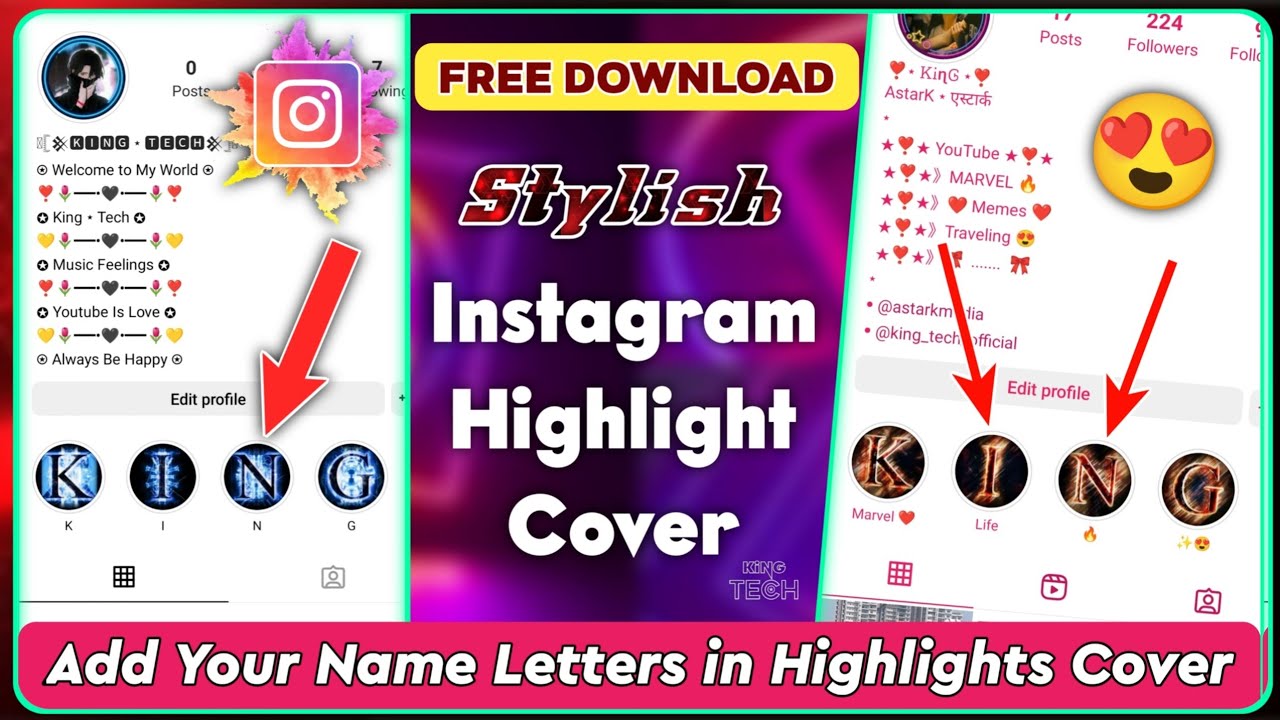 Stylish Letters For Instagram Highlights Cover 🔥 | King TECH