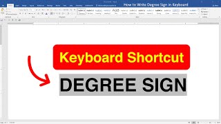 How to Write Degree Sign in Keyboard