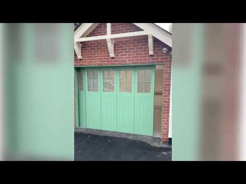 Rundum Meir Side Sliding Sectional Garage Door in Timber for a Victorian Family Home