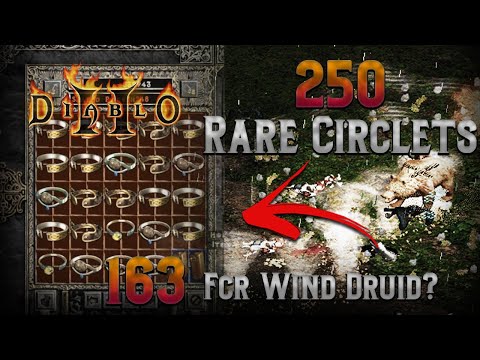 250 Unidentified Rare Circlets!!! Diablo 2 - Incoming 163 fcr wind druid....?