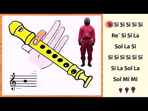 "SQUID GAME - Round 6" on the Recorder | Tutorial with Animation