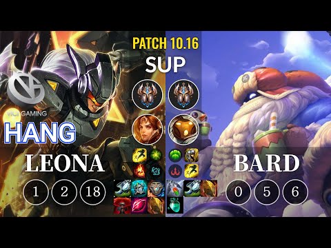 VG Hang Leona vs Bard Sup - KR Patch 10.16