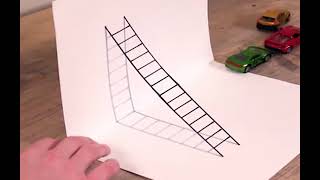 How to Draw Easy 3D Ladder illusion Step by Step