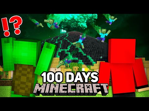 Maizen JayJay & Mikey - We Survived 100 Days Near a Zombified Volcano in Minecraft - Maizen JJ and Mikey