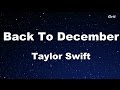 Back To December Taylor Swift Karaoke With Guide Melody