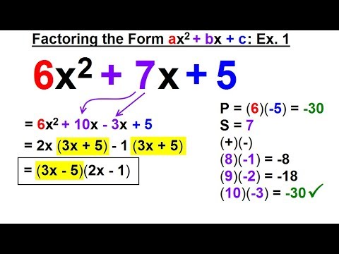 Algebra Ch 6 Factoring 1 of 55 What is a Factor