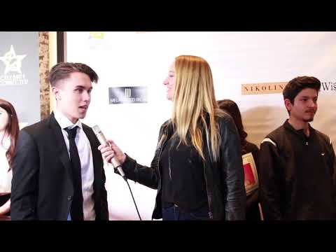 Liam Ferrari chats with Gwenn Wunderlich at Celebrity Connected AMA's.