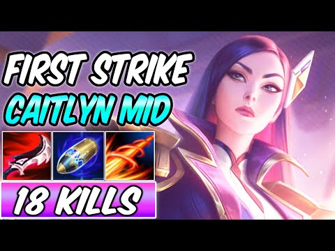 BROKEN ONE SHOT - FIRST STRIKE LETHALITY CAITLYN MID | New Build & Runes | League of Legends