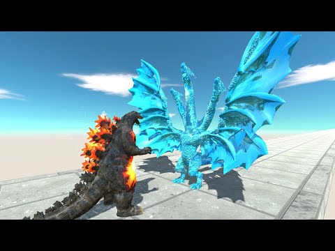 New Monster Ghidorah Ice Vs All Team Burnning Godzilla Death run - Animal Revolt Battle Simulator