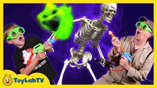 Life Size T-Rex Dinosaur Ghost Hunting! Haunted House Jurassic Adventure with Family Fun Kids Toys