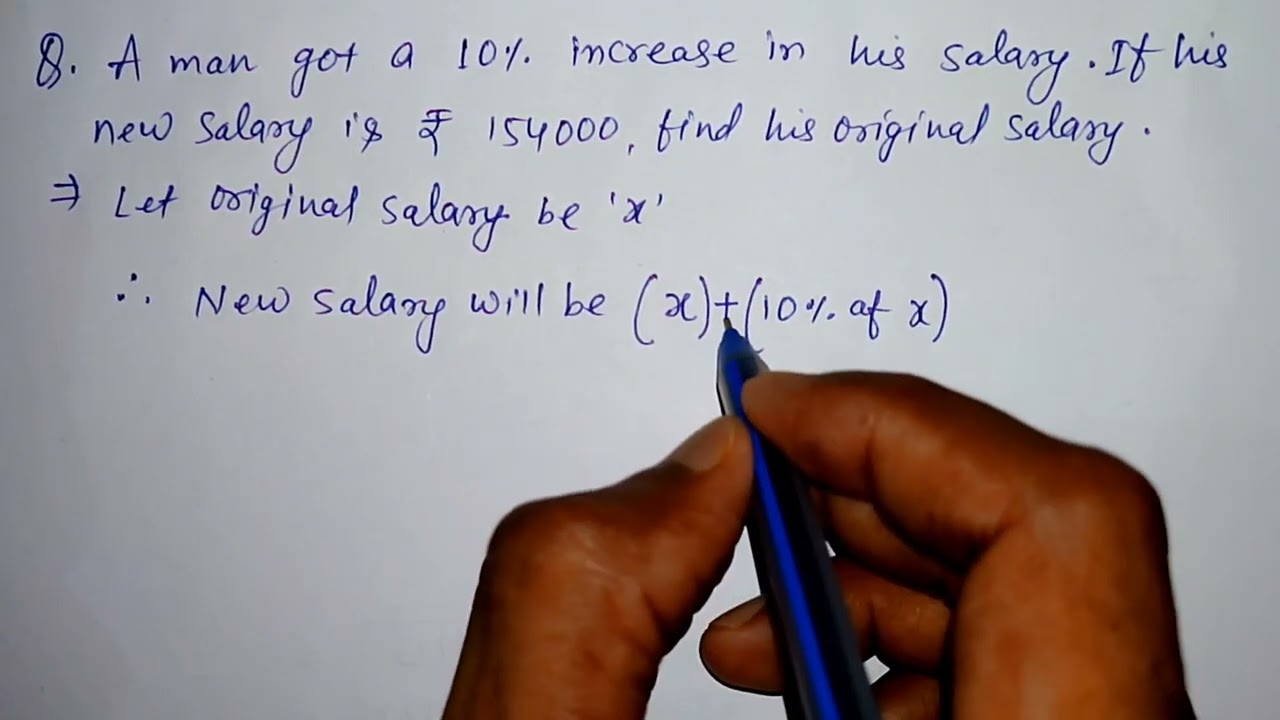 A man got a 10% increase in his salary if his new salary is rs 154000 find his original salary