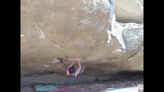 Video thumbnail of Release the Hounds, V8. Holy Boulders