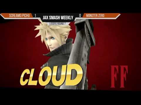 Jax Smash Weekly 5/12/16 - Screamo Pichu(Cloud) Vs. Monster Zero(Kirby) LQ