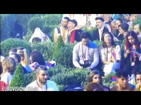 Mahmood e Blanco nella green room venerdì sera 🇮🇹❤ #eurovision