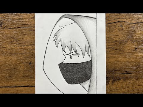 How to draw a kid wearing a hoodie step-by-step ~ how to draw anime boy step-by-step