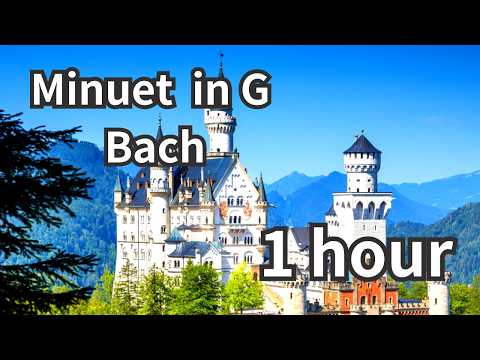 1 Hour of  Minuet in G Major Piano Loop by Bach for Relaxation, Work, Study and BGM with Sheet Music