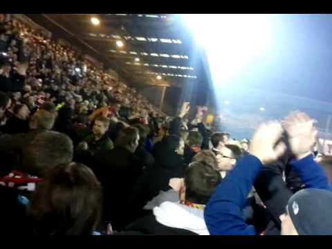 rochdale AFC vs FC United pitch invasion after the whistle