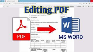 How to Edit PDF File in MS Word | Convert PDF to Word
