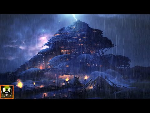 Heavy Thunderstorm Sounds with Rain and Very Intense Thunder and Lightning Atmosphere at Night