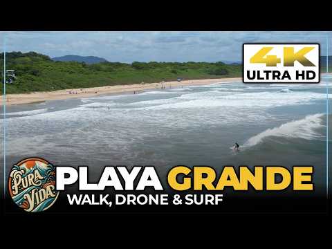 Tour PLAYA GRANDE, Costa Rica 🏄 Walk & Drone The Surf Beach Near Tamarindo