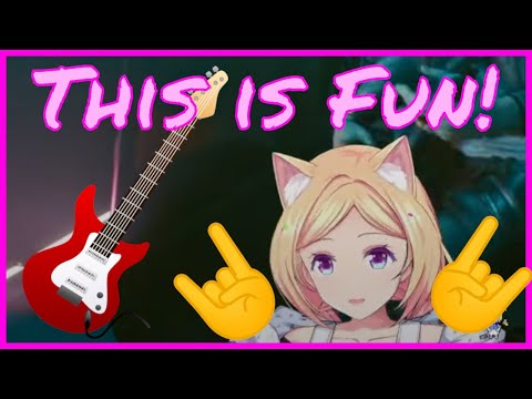 Akirose headbanging while shredding the guitar