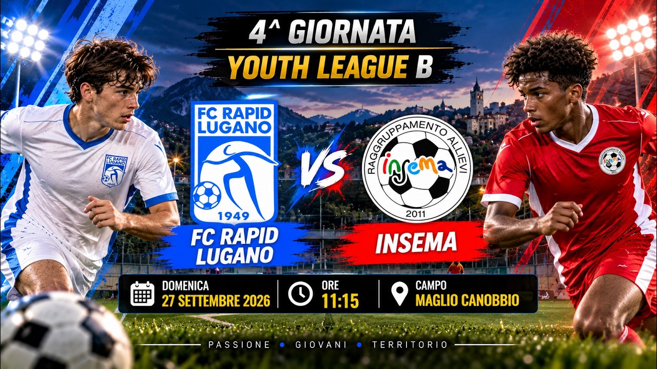 🔴 LIVE | FC Rapid Lugano vs Insema | 4ª Giornata – Brack.ch Youth League B | FTC #swissfootball