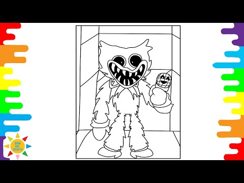 Huggy Wuggy Coloring Page | Huggy Wuggy Singing Coloring | Spektrem - Shine